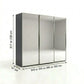 Wiemann Full Mirror Phoenix Iconic Havana Carcase 3 Door Sliding Wardrobe - Dimensions