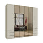 Wiemann Kansas Large 6 Door Champagne Wardrobe with Mirror