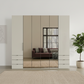 Wiemann Kansas Large 6 Door Champagne Wardrobe with Mirror
