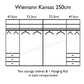 Wiemann Kansas Large 6 Door Havana Glass Wardrobe with Mirror & LED Light 