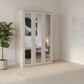 Wiemann Kempton 150cm champagne 3 Door wardrobe with Cornice and Mirrors on all doors 