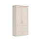 Shop the Wiemann Kempton 100cm wardrobe with drawers in Champagne Colour with Oak Cornice