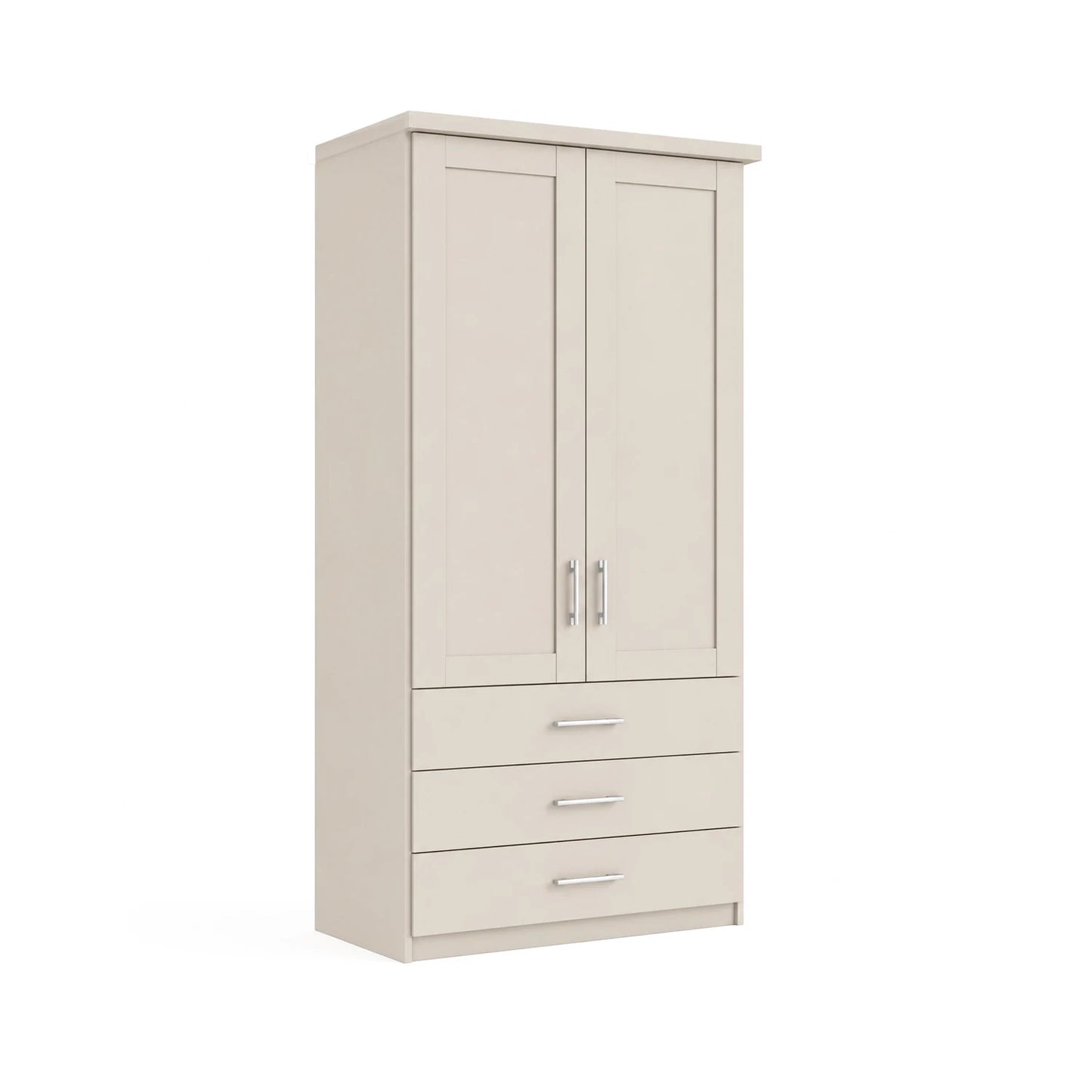 Wiemann Kempton 100cm wardrobe with drawers in Champagne Colour with  Cornice