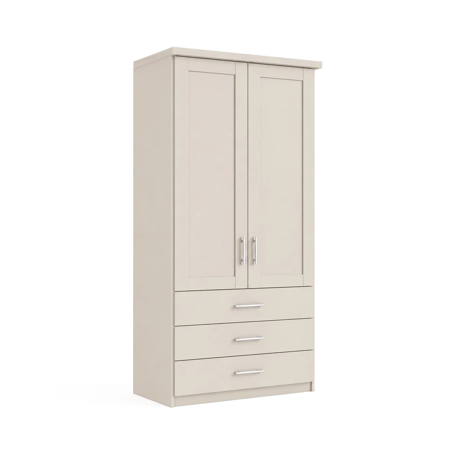 Wiemann Kempton 100cm wardrobe with drawers in Champagne Colour with  Cornice