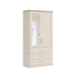 Wiemann Kempton 100cm wardrobe with drawers in Champagne Colour with  Cornice and Mirror on Left Door