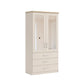 Wiemann Kempton 100cm wardrobe with drawers in Champagne Colour with  Cornice and Mirror on Both Doors