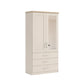 Wiemann Kempton 100cm wardrobe with drawers in Champagne Colour with  Cornice and Mirror on Righ Door
