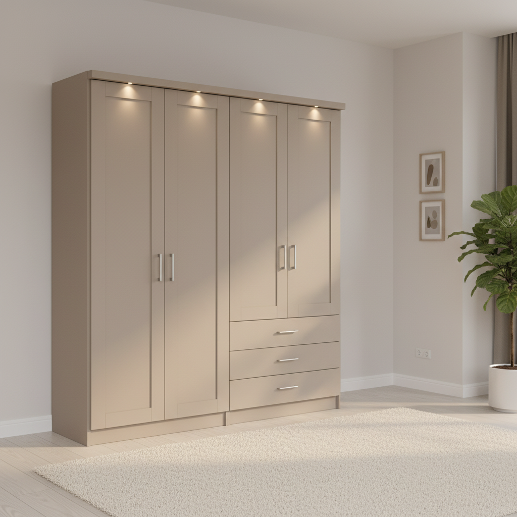 Wiemann Kempton 200cm 4 Door Wardrobe with Drawers