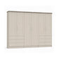 Wiemann Kempton Champagne 300cm large 6 Door wardrobe with 6 drawers and Oak Cornice