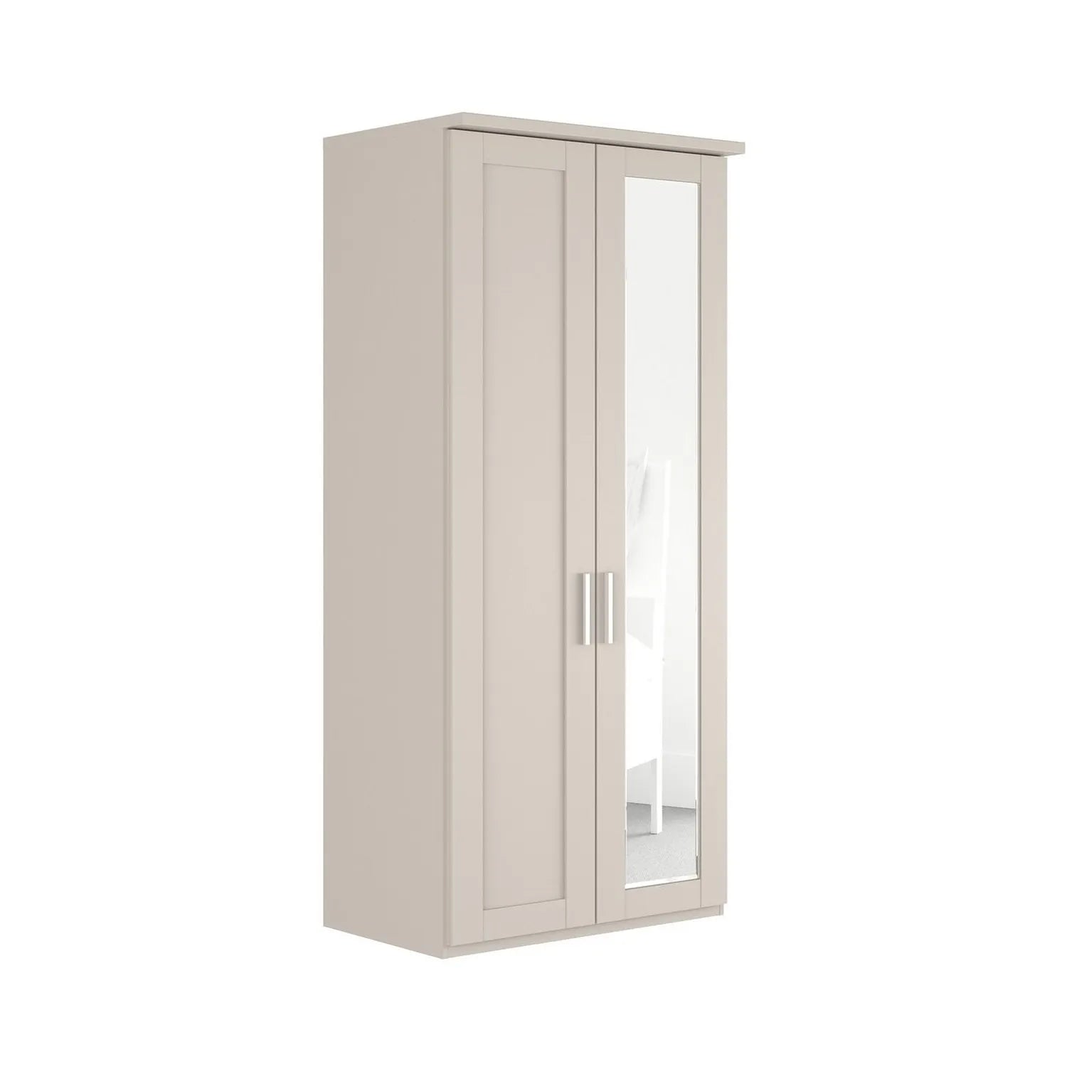 Wiemann Kempton White 2 Door Hinged Wardrobe with Mirror on Right Door