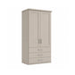 Wiemann Kempton 100cm wardrobe with drawers in Pebble Grey Colour with  Cornice and Mirror on Left Door