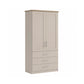 Wiemann Kempton 100cm wardrobe with drawers in Champagne Colour with  Cornice 
