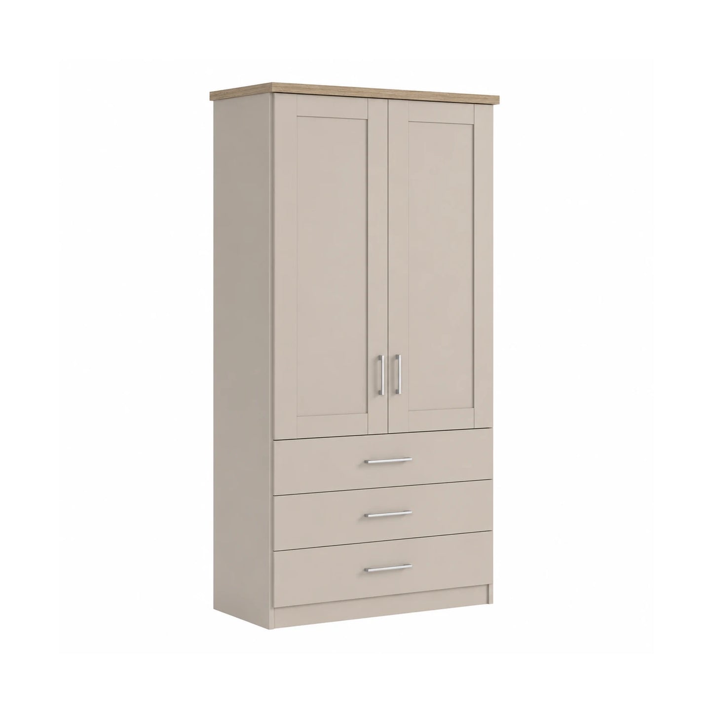Wiemann Kempton 100cm wardrobe with drawers in Champagne Colour with  Cornice 