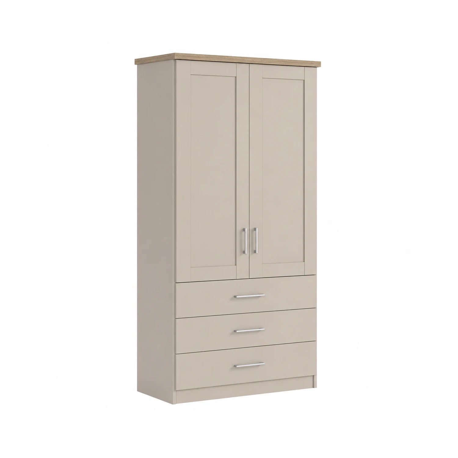 Wiemann Kempton 100cm wardrobe with drawers in Champagne Colour with  Cornice 
