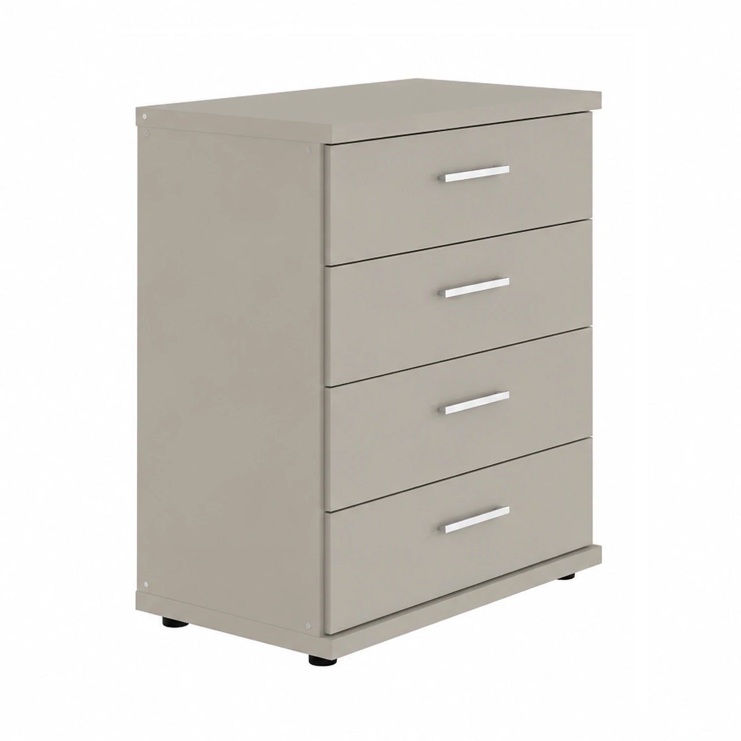 Shop the Wiemann Kempton Pebble Grey 4 drawer Large chest. Available in 4 colours with optional Nordic Oak top and delivered assembled.