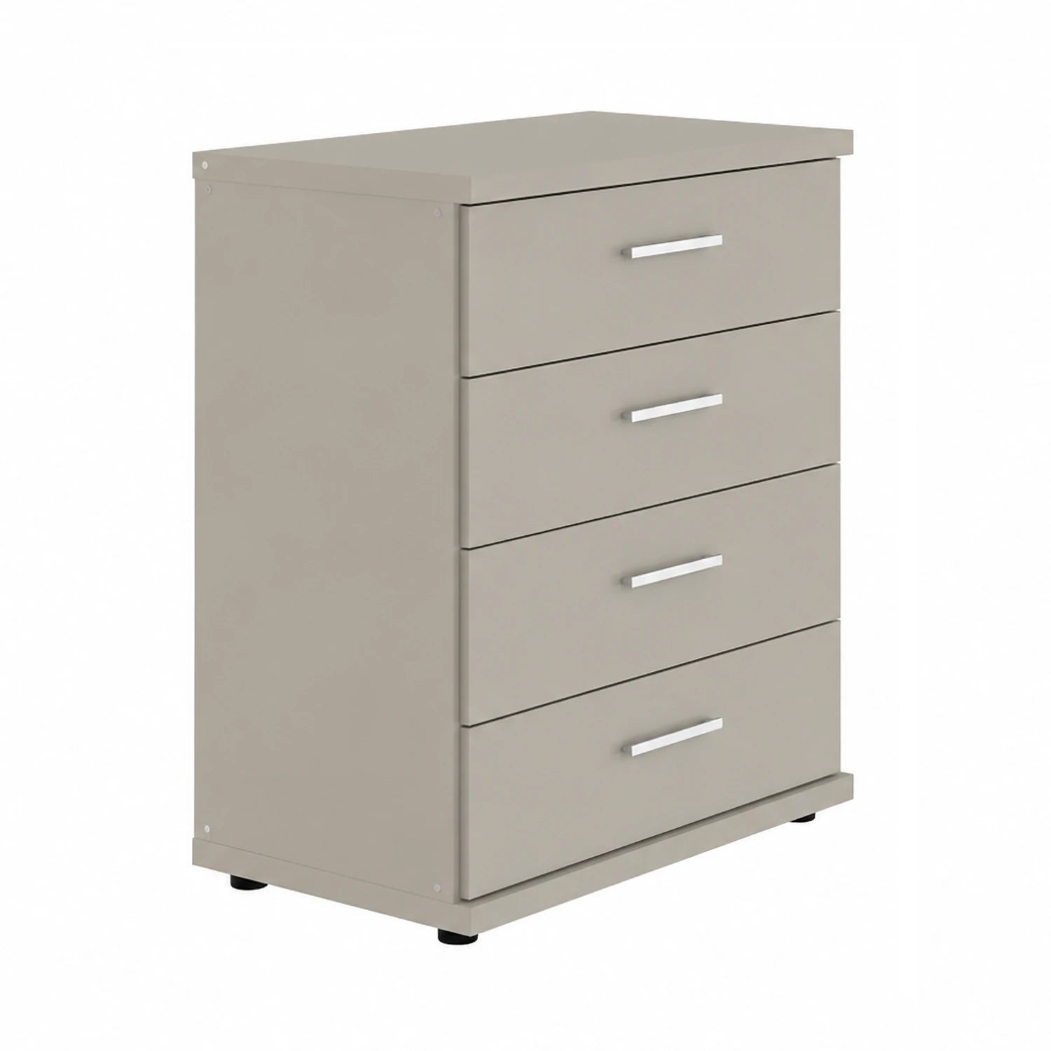 Shop the Wiemann Kempton Pebble Grey 4 drawer Large chest. Available in 4 colours with optional Nordic Oak top and delivered assembled.