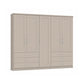 Wiemann Kempton Champagne 250cm large 5 Door wardrobe with 6 drawers and k Cornice