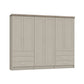 Wiemann Kempton Pebble Grey 300cm large 6 Door wardrobe with 6 drawers 