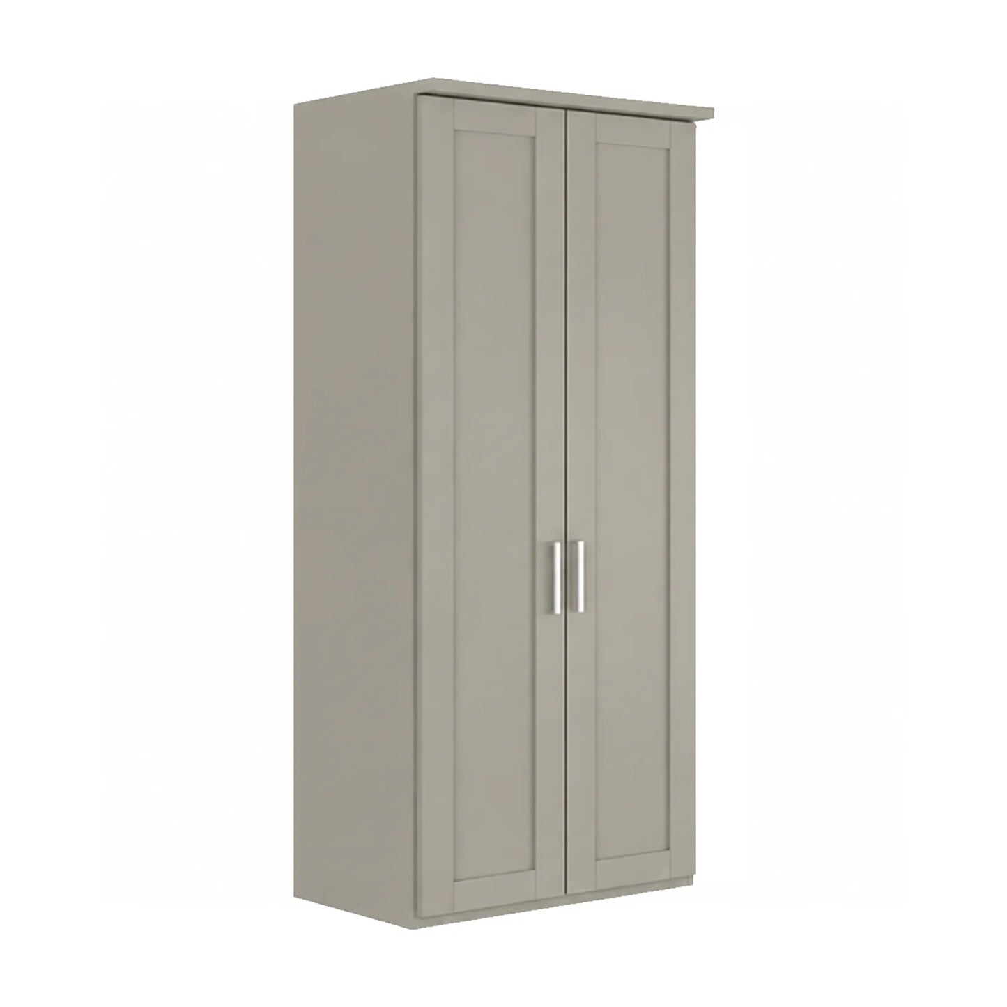 Wiemann Kempton Pebble GRey 2 Door Hinged Wardrobe with Mirror on Left Door