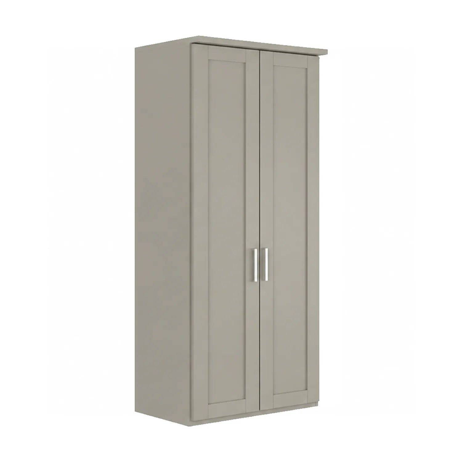 Wiemann Kempton Pebble GRey 2 Door Hinged Wardrobe with Mirror on Left Door
