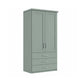 Wiemann Kempton 100cm wardrobe with drawers in Sage Green Colour with  Cornice 