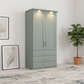 Shop the Wiemann Kempton 100cm wardrobe with drawers in Sage Green Colour with Light Cornice