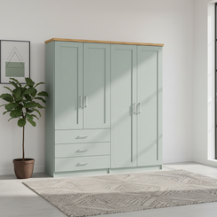 Wiemann Kempton 200cm 4 Door Wardrobe with Drawers