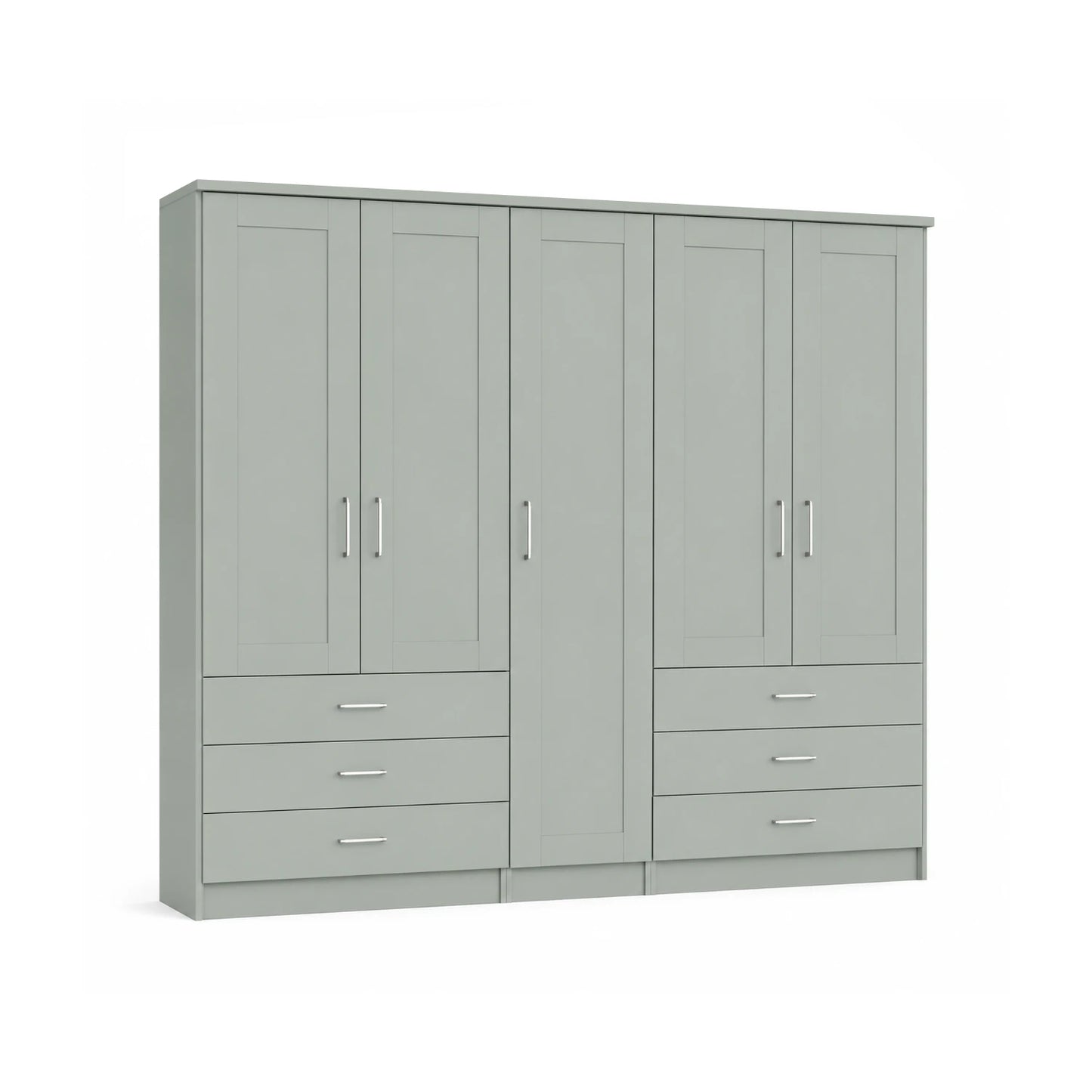 Wiemann Kempton Champagne large 5 Door wardrobe with Drawers and Cornice