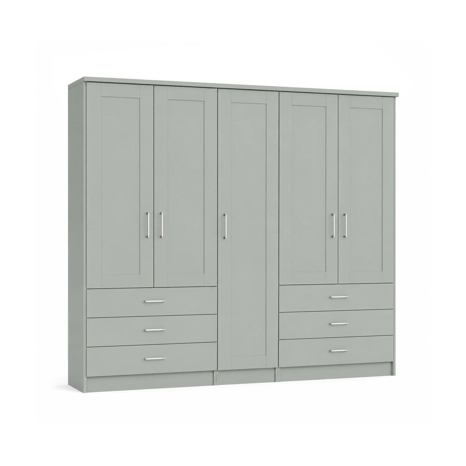 Wiemann Kempton Champagne large 5 Door wardrobe with Drawers and Cornice