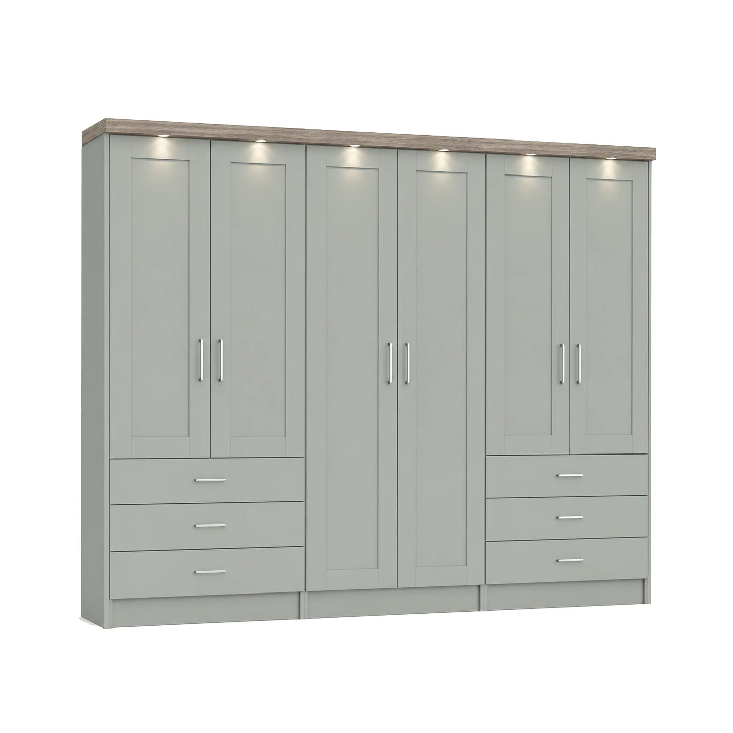 Wiemann Kempton 300cm 6 Door Wardrobe with 6 Drawers