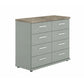 Wiemann Kempton Sage Green Large Twin chest of drawers with eight spacious storage drawers and Nordic Oak Panel Top
