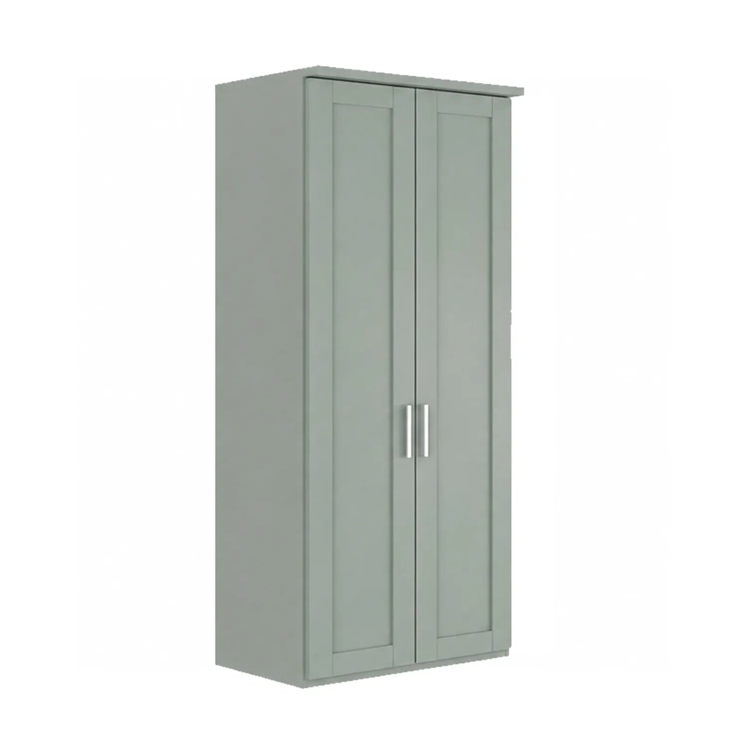 Wiemann Kempton Sage Green 2 Door Hinged Wardrobe with Mirror on Left Door