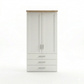 Wiemann Kempton 100cm wardrobe with drawers in White Colour with oak  Cornice