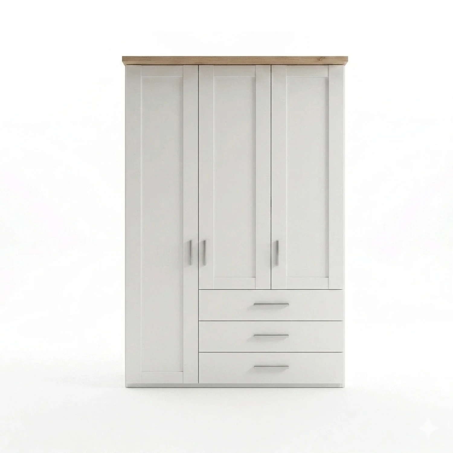 German-made 3 door wardrobe with Nordic Oak cornice