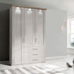 Wiemann Kempton 150cm 3 door wardrobe with drawers and Light Cornice