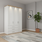 Shop the Wiemann Kempton 150cm 3 door wardrobe with drawers. Mirror options, LED cornice upgrade, free assembly and German quality.