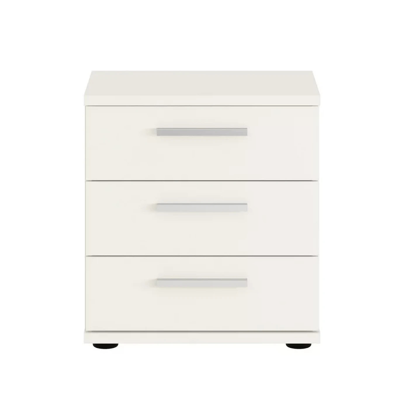 Modern Wiemann bedside cabinet with three drawers and chrome handles