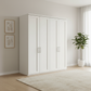 Wiemann Kempton White 200cm 4 door hinged wardrobe with Cornice