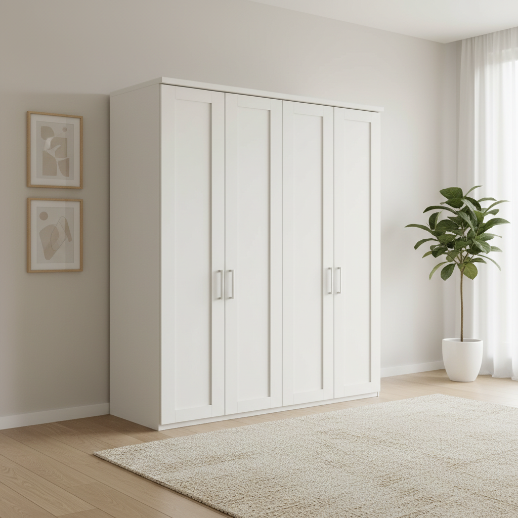 White 4 Door Wardrobes