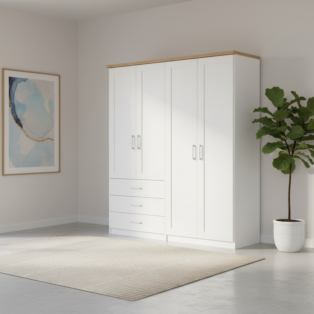 Wiemann Kempton 200cm 4 Door Wardrobe with Drawers