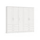 Cottage style Wiemann Kempton White large 5 Door wardrobe with Drawers and Cornice