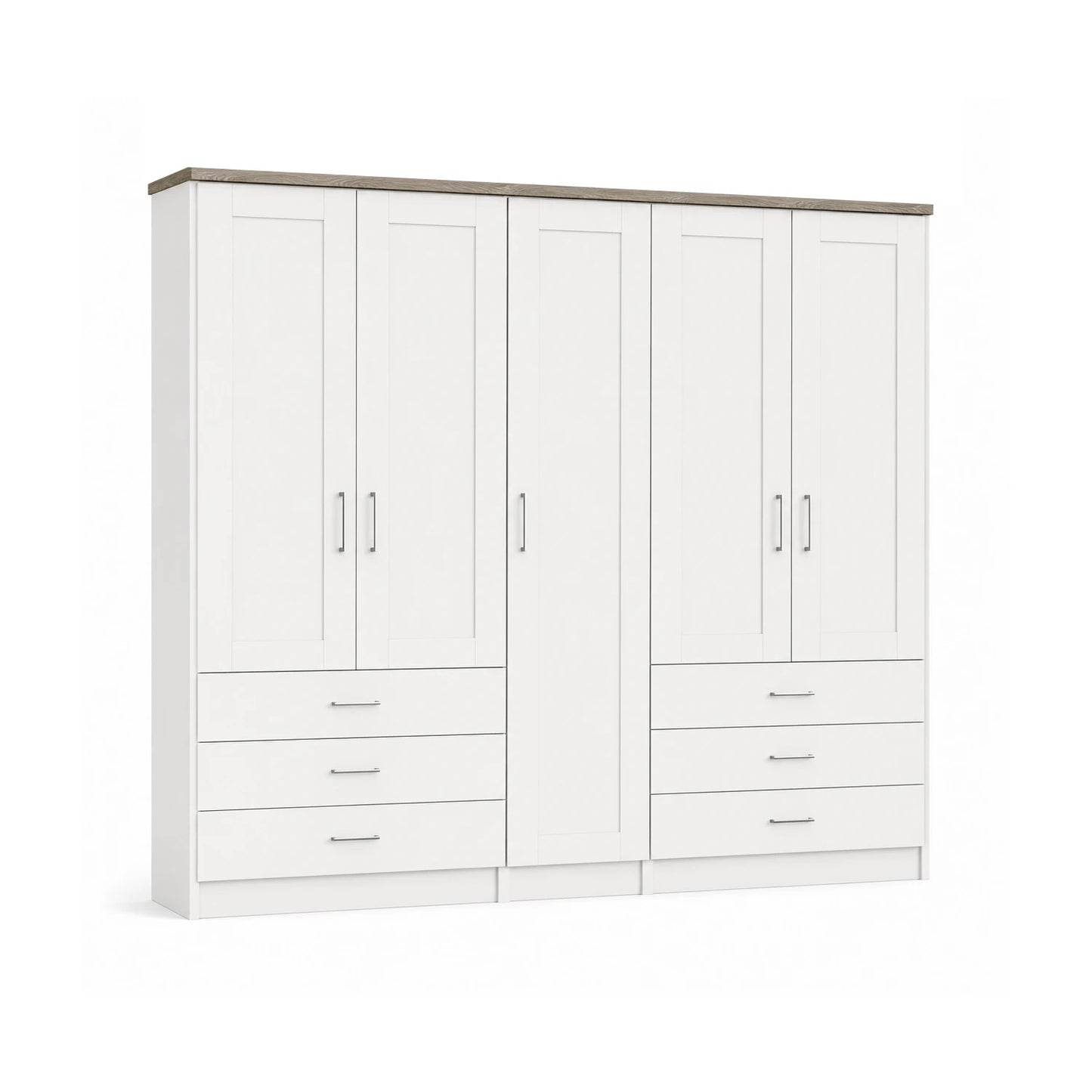 Wiemann Kempton  large 5 Door wardrobe with Drawers in White