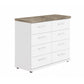 Wiemann Kempton White Large Twin chest of drawers with eight spacious storage drawers and Nordic Oak Top Panel