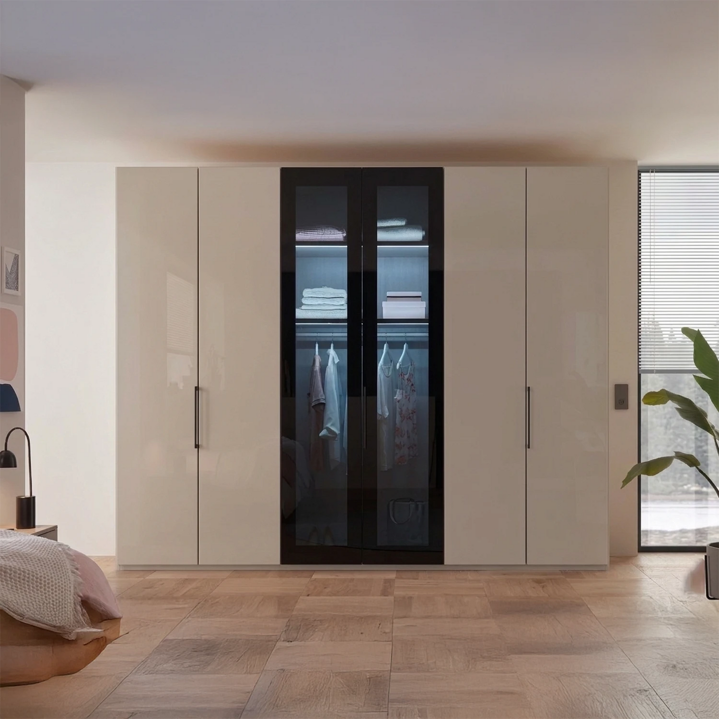 Wiemann Manchester Champagne 6 Doors Hinged Wardrobe - 300cm