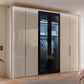 Wiemann Manchester Champagne 6 Doors Hinged Wardrobe - 300cm - Styled in a Bedroom