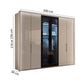 Wiemann Manchester Champagne 6 Doors Hinged Wardrobe - 300cm - Dimensions
