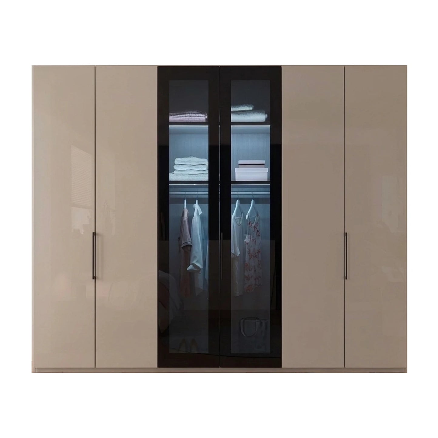 Wiemann Manchester Champagne 6 Doors Hinged Wardrobe - 300cm