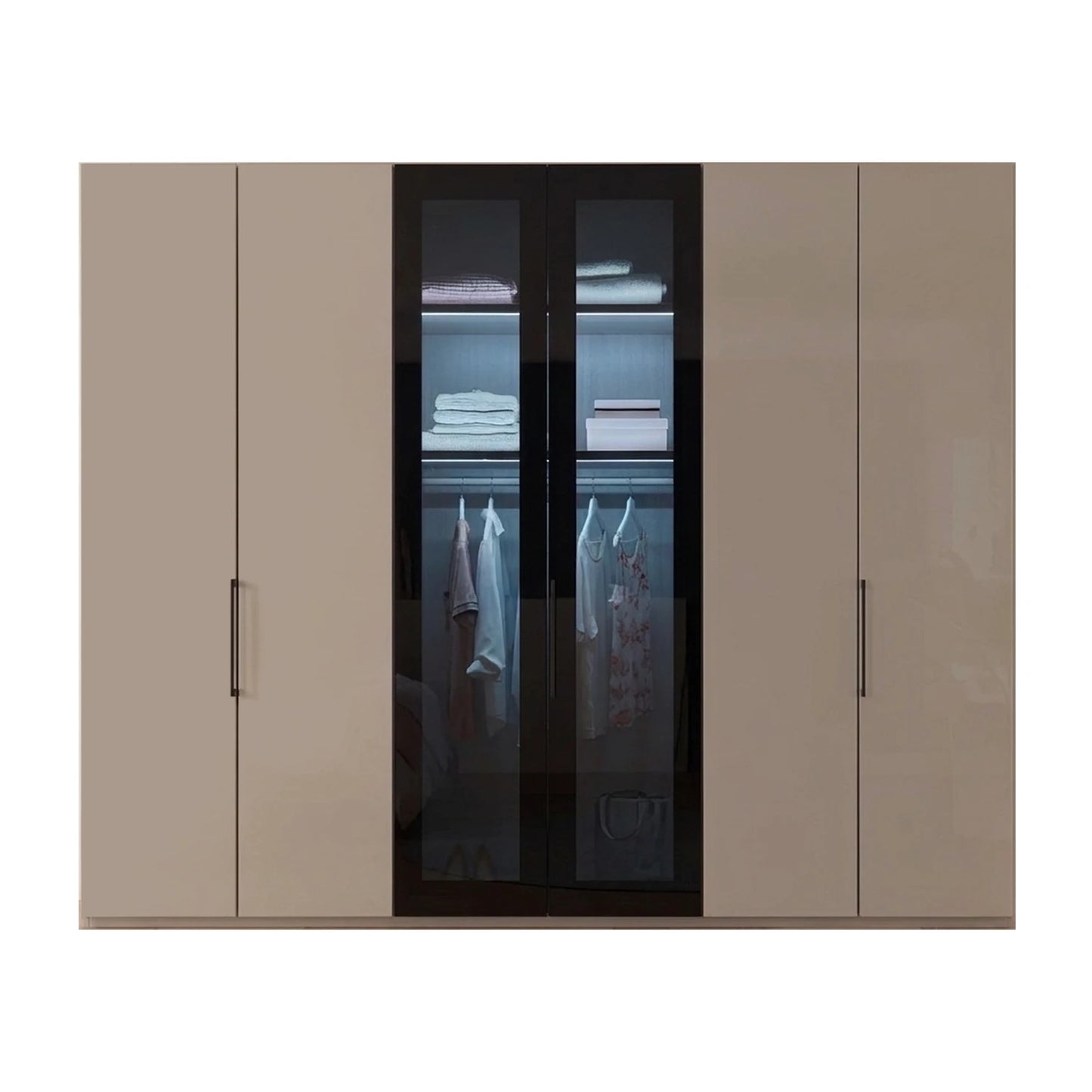 Wiemann Manchester Champagne 6 Doors Hinged Wardrobe - 300cm