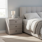 Wiemann Marlo 3 Drawer Bedside Cabinet in Pebble grey colour styled in a room