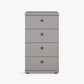 Wiemann Marlo 4 Drawer Narrow Chest with round knob handles in Pebble Grey